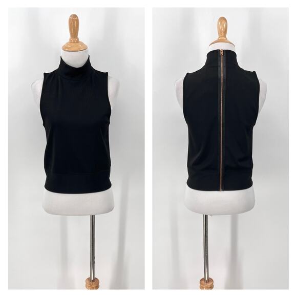 RAG AND BONE Lara Turtleneck Top Womens Medium Sleeveless Crop Top Back Zip NEW - Picture 1 of 16
